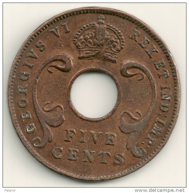 East Africa  5 Cents  KM#25.2  1942 - British Colony