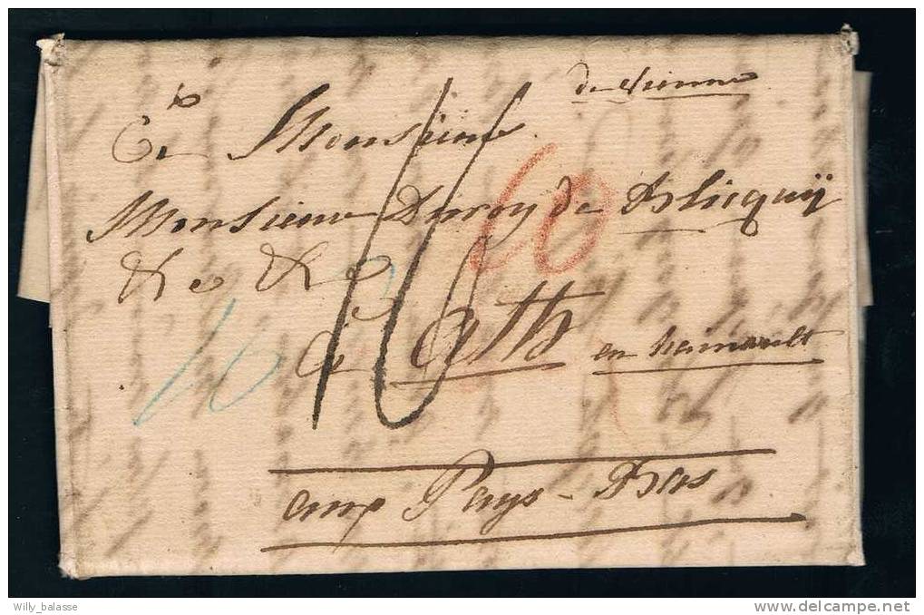 Autriche Précurseur 1808 Lettre Avec Manuscrit "de Vienne" + Divers Ports Pour ATH (Belgique) - ...-1850 Vorphilatelie
