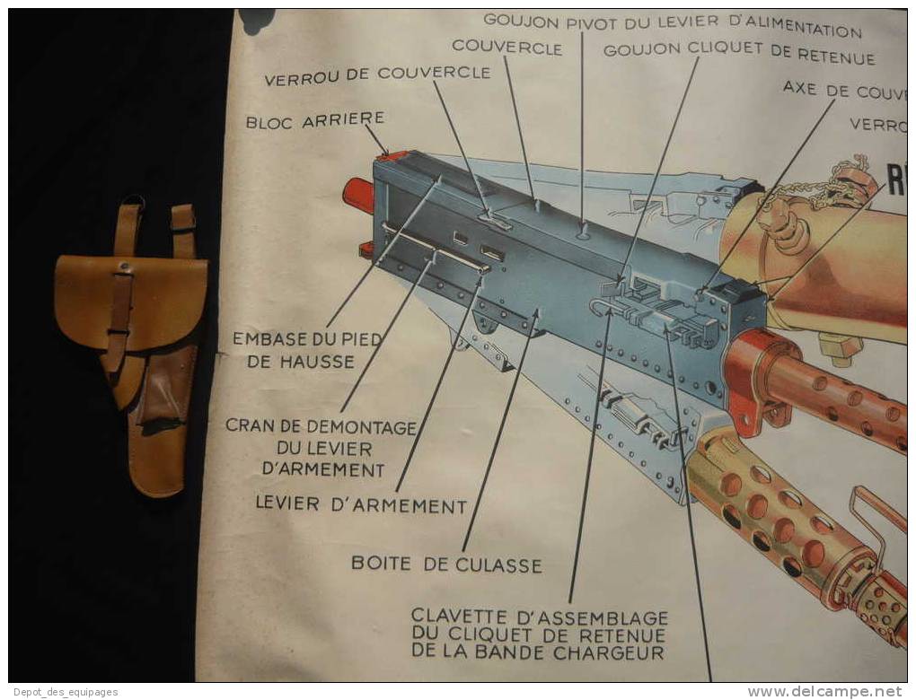 RARE GRANDE PLANCHE INSTRUCTION MITRAILLEUSE  BROWNING Cal.50  #6 - Armes Neutralisées