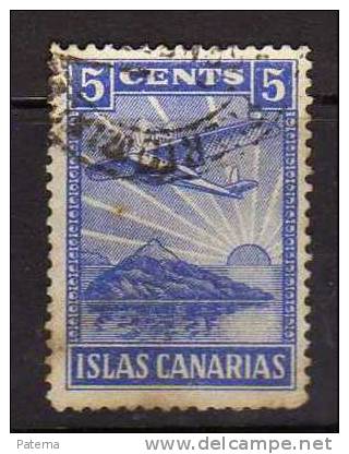 España,,Guerra Civil, Islas Canarias, Recargo Aereo, 5 Cts Azul - Viñetas De La Guerra Civil