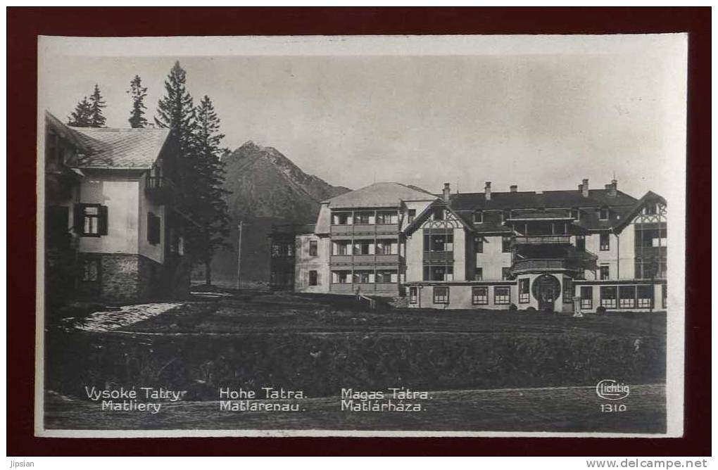 Cpa Carte Photo Slovaquie Vysoké Tatry Matliery Hohe Tatra Matlarenau ABE38 - Slovaquie