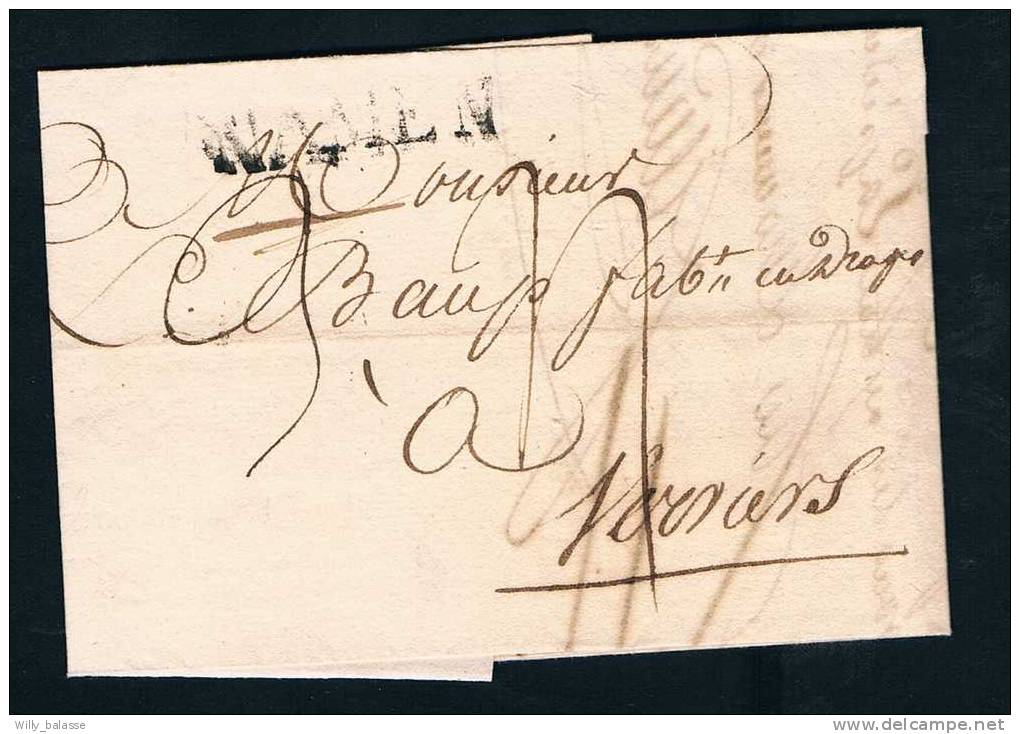 Belgique Précurseur 1819 Lettre Avec Marque NAMEN + Au Dos DEBOURSE/LUYK. - 1815-1830 (Hollandse Tijd)