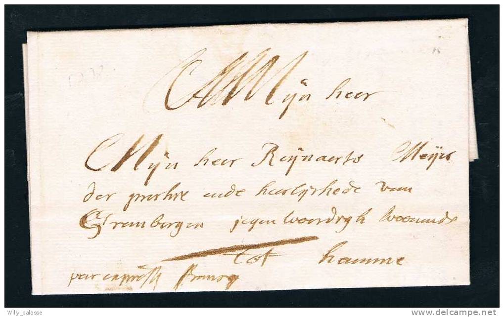 Belgique Précurseur 1778 Lettre Datée De Waesmunster Avec Manuscrit "par Expresse Francq". - 1714-1794 (Oostenrijkse Nederlanden)