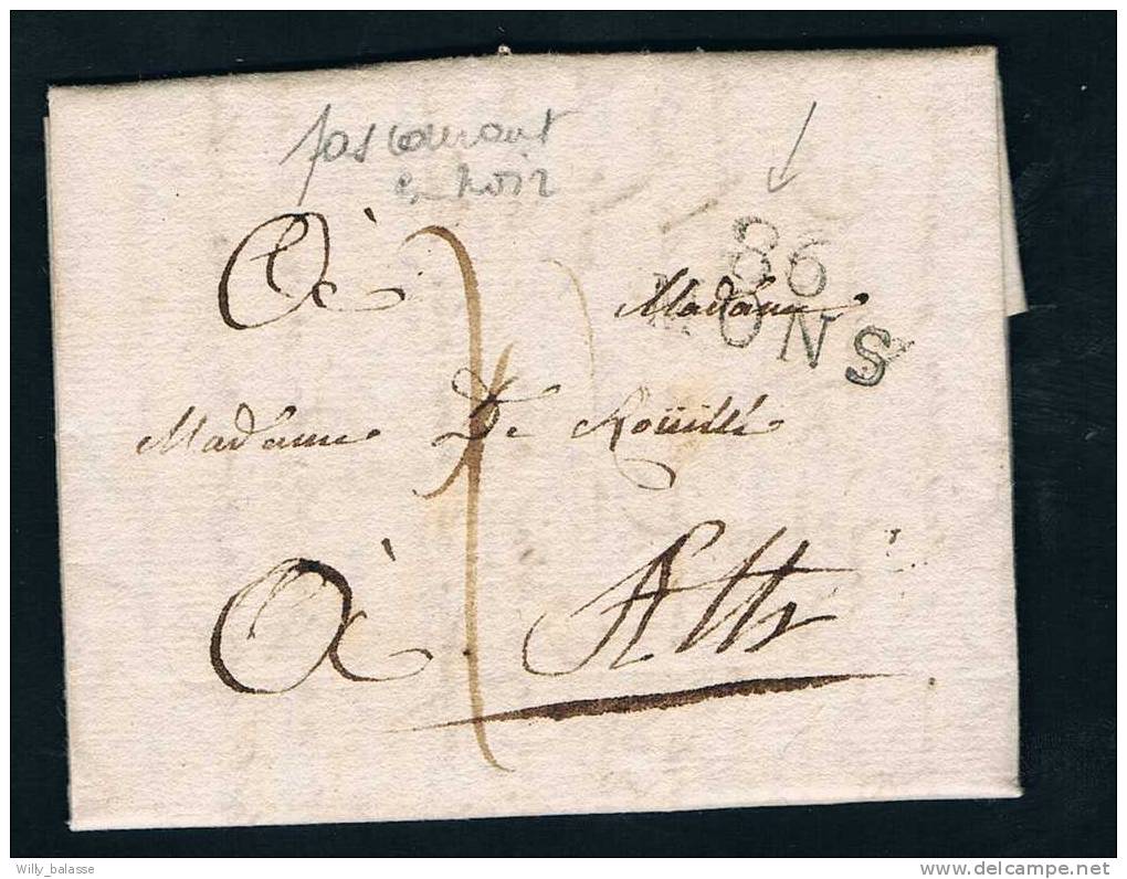 Belgique Précurseur 1811 Lettre Avec Marque 86/MONS. - 1794-1814 (Französische Besatzung)