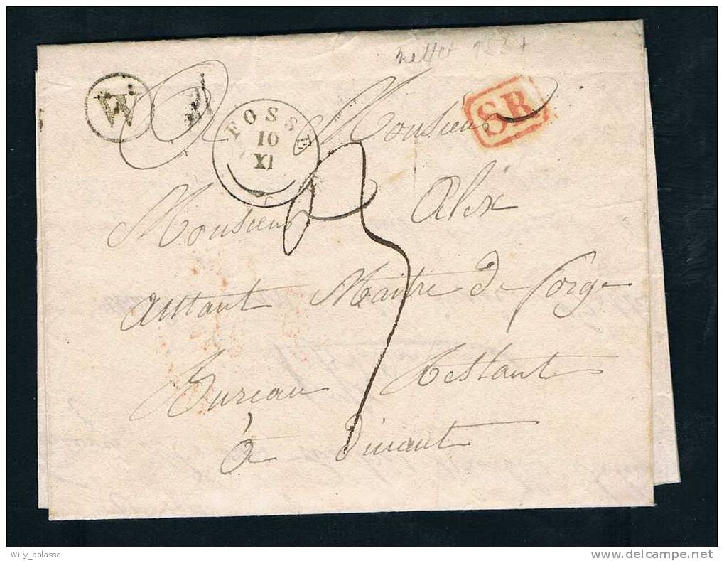 Lettre T18 METTET + Boîte W Daté D'ermeton - 1830-1849 (Unabhängiges Belgien)