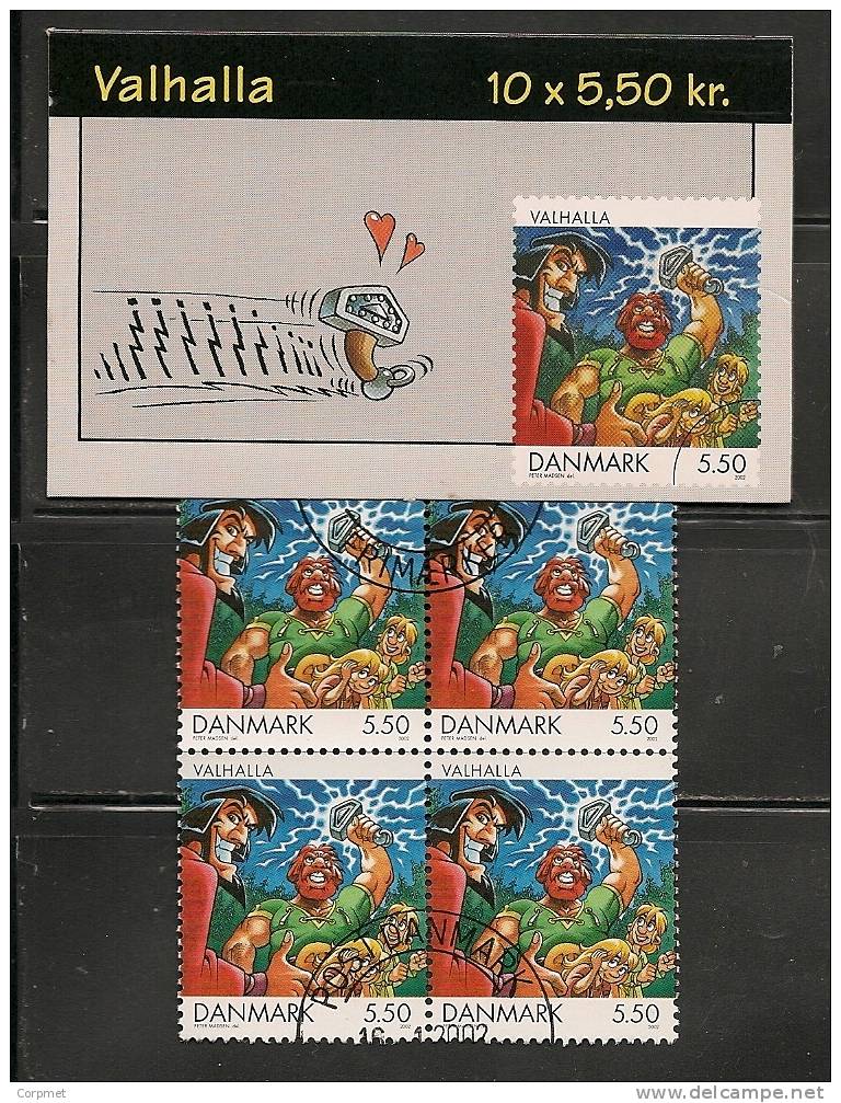 DENMARK -VF 2002 CANCELLED With First Day  VALHALLA Complete CARNET - Yvert # C1303 - 10 Stamps - Carnets