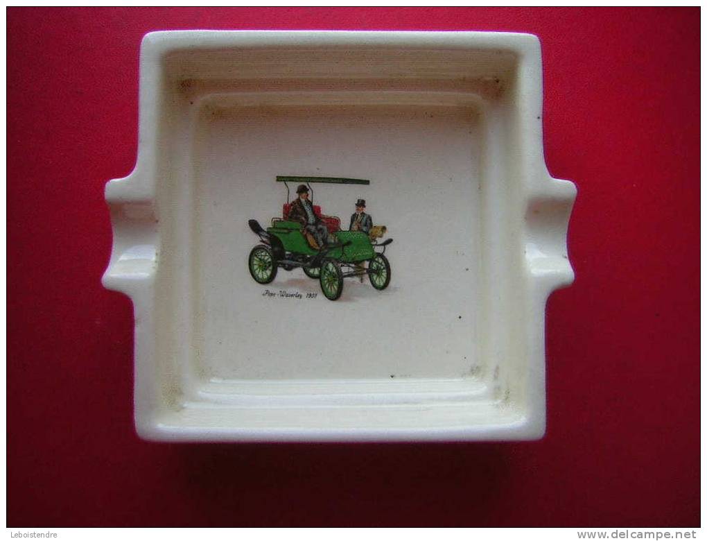 PETIT CENDRIER CARRE  - VOITURE POPE WAVERLEY 1907 - Porcelain