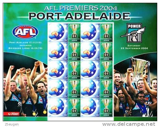 AUSTRALIA 2004 AFL PORT ADELAIDE SPECIAL EVENT SHEET - Blocchi & Foglietti