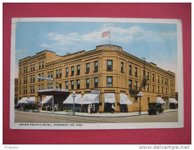 Bismarck ND   Grand Pacific Hotel  1915 Cancel Vintage Wb----===ref 148 - Bismark