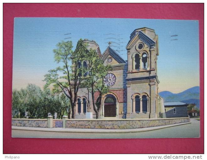 Santa Fe NM- Cathedral Of St Francis 1943 Cancel Linen---=====ref 148 - Santa Fe