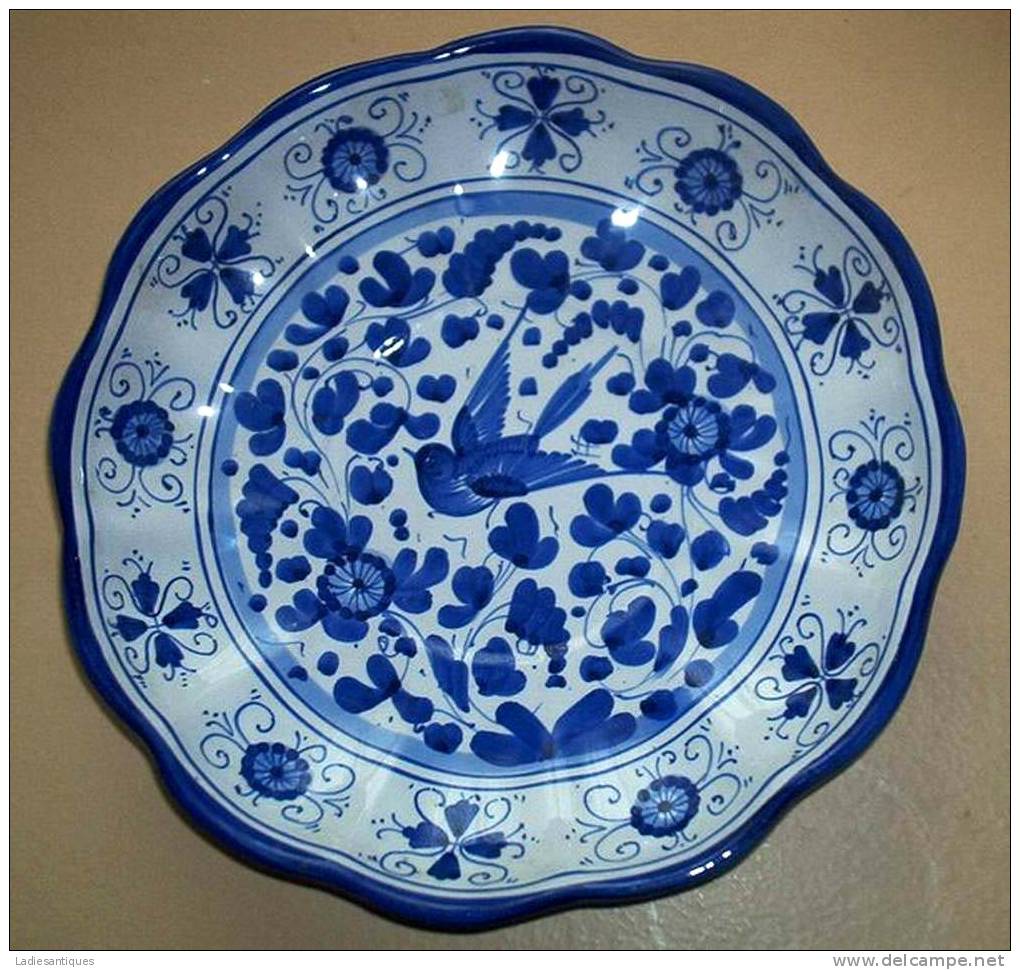 Deruta Arabesco Uccello Blu  - Wall Plate - Assiette à Suspendre  - Sierbord - AS 3 - Deruta (ITA)