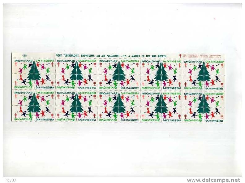 - PARTIE DE FEUILLE  1969 CHRISTMAS  . GREETINGS 1969   NEUVE SANS  CHARNIERE - Fantasy Labels