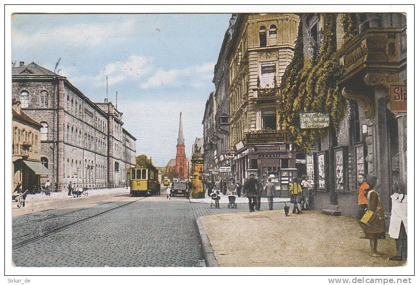 AK Karlsruhe Kaiserstr. Techn. Hochschule, Straßenbahn, Baden-Württemberg - Karlsruhe