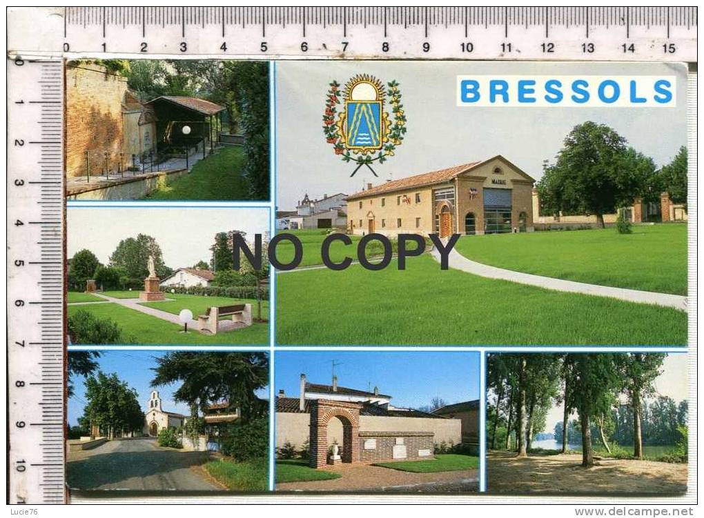 BRESSOLS -  6 Vues : Mairie, Source Du Touron, Place Eglise, Eglise, Place De Brial, Monument Aux Morts, Berges Du Tarn - Bressols