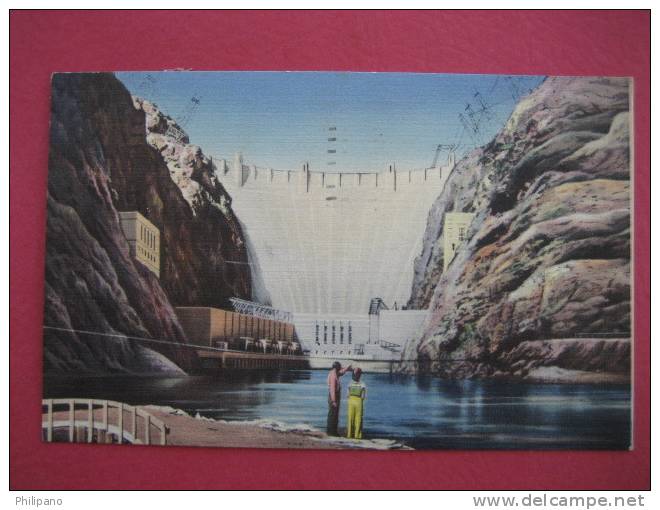 Hoover Dam Nevada Az   1953 Cancel Linen ----ref 148 - Autres & Non Classés