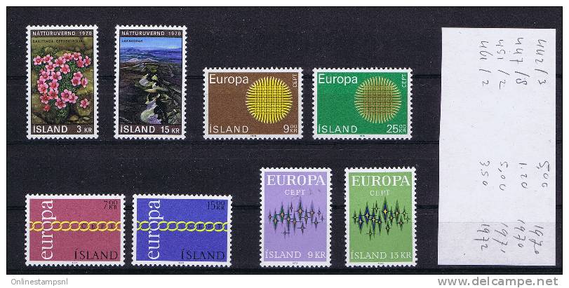 Iceland : Set Of Mint Never Hinged Cept/Europe Stamps, Different Years - Unused Stamps