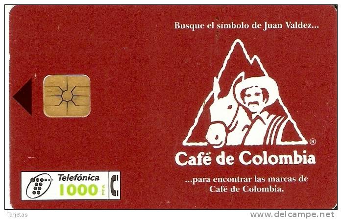 CP-076 TARJETA DE CAFE DE COLOMBIA DE TIRADA 220000 - Commemorative Advertisment