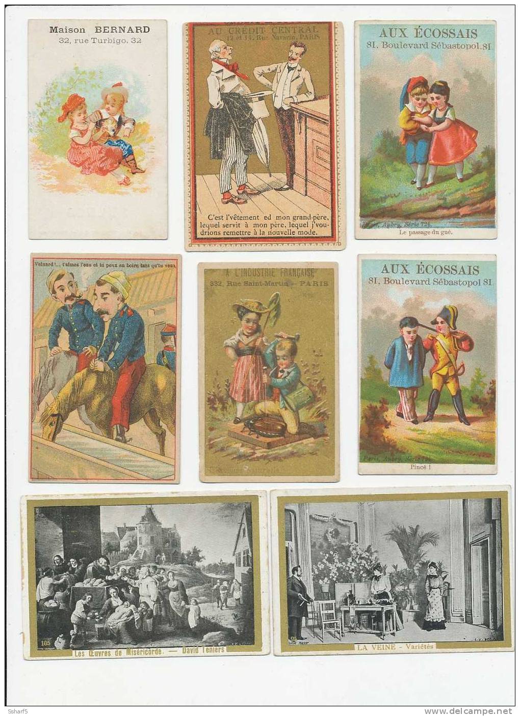 B) 8 Chromos Chocolats Vêtements Etc. Années 1880 - Sonstige & Ohne Zuordnung