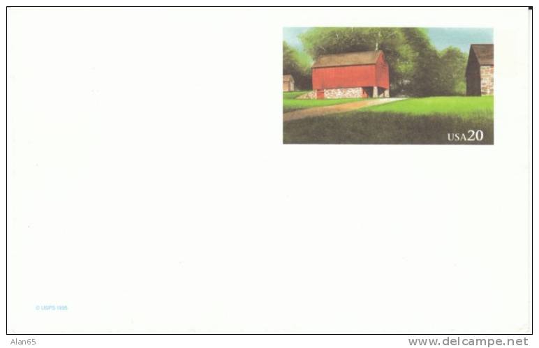 Scott #UX198 Red Barn 20-cent Postal Card Stationery - 1981-00