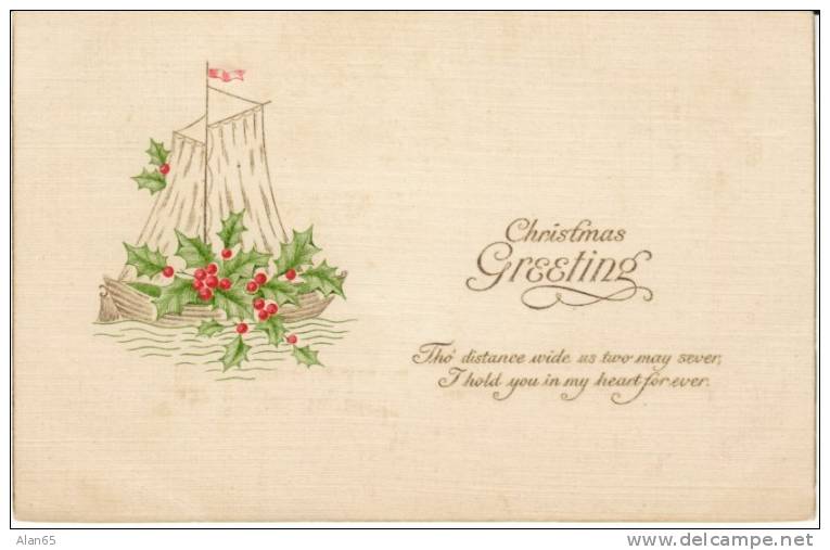 Seely Creek (Chemung Co.) NY New York DPO-2 Closed Post Office Cancel Postmark Nice Christmas Postcard - Marcofilie