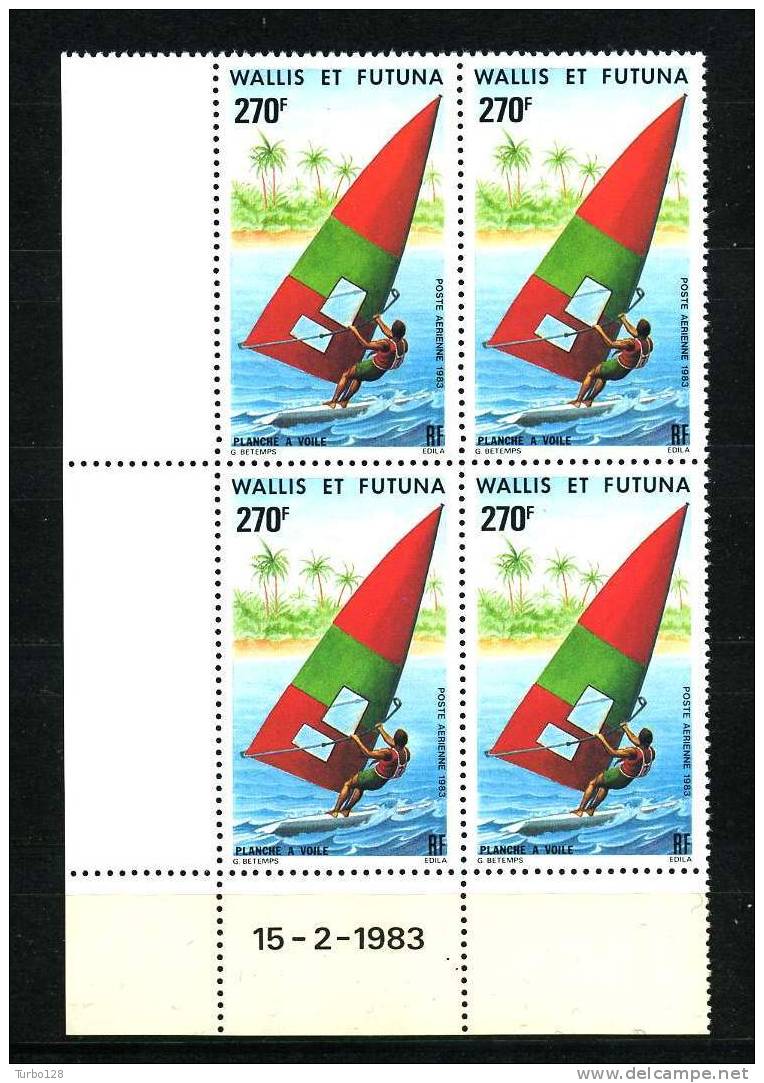 WALLIS FUTUNA 1983 PA N° 122 ** Bloc De 4 Coin Daté Neuf = MNH Superbe Sports Planche à Voile - Neufs