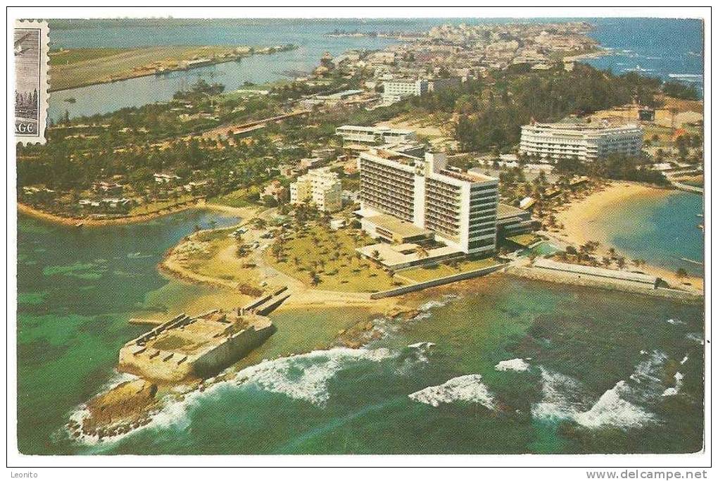 Puerto Rico Old Fort San Geronimo Caribe Hilton Hotel And Normandie Hotel 1956 - Puerto Rico