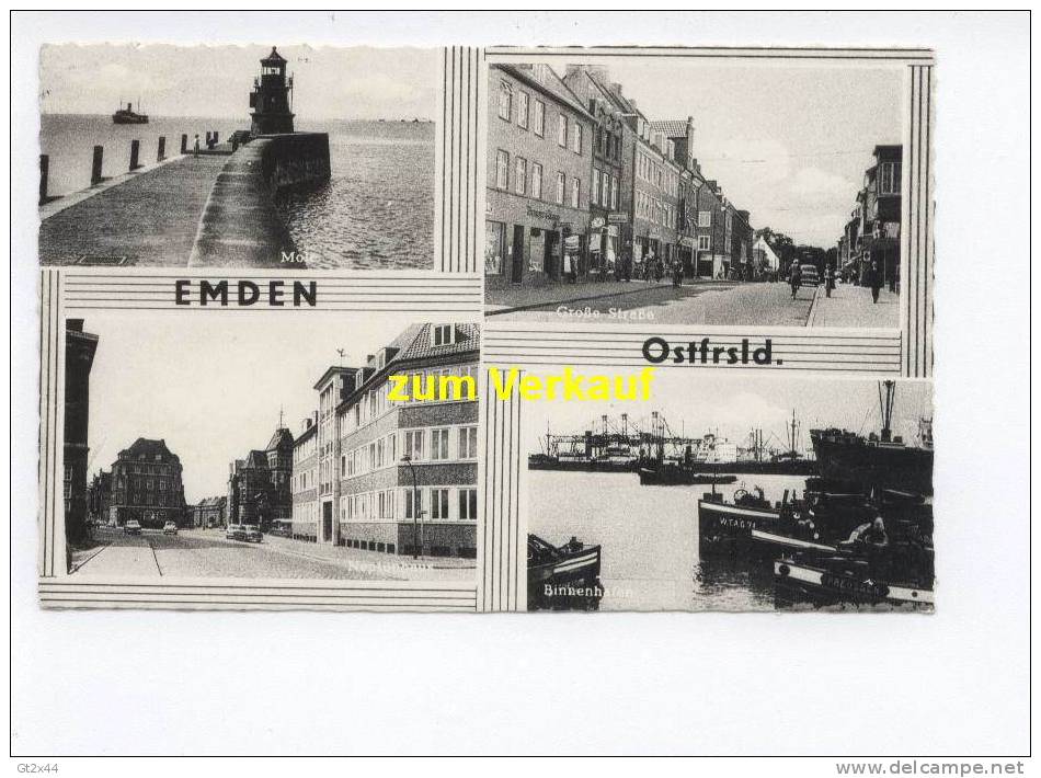 Emden, Mole, Große Straße, Neptunhaus, Binnenhafen - Emden