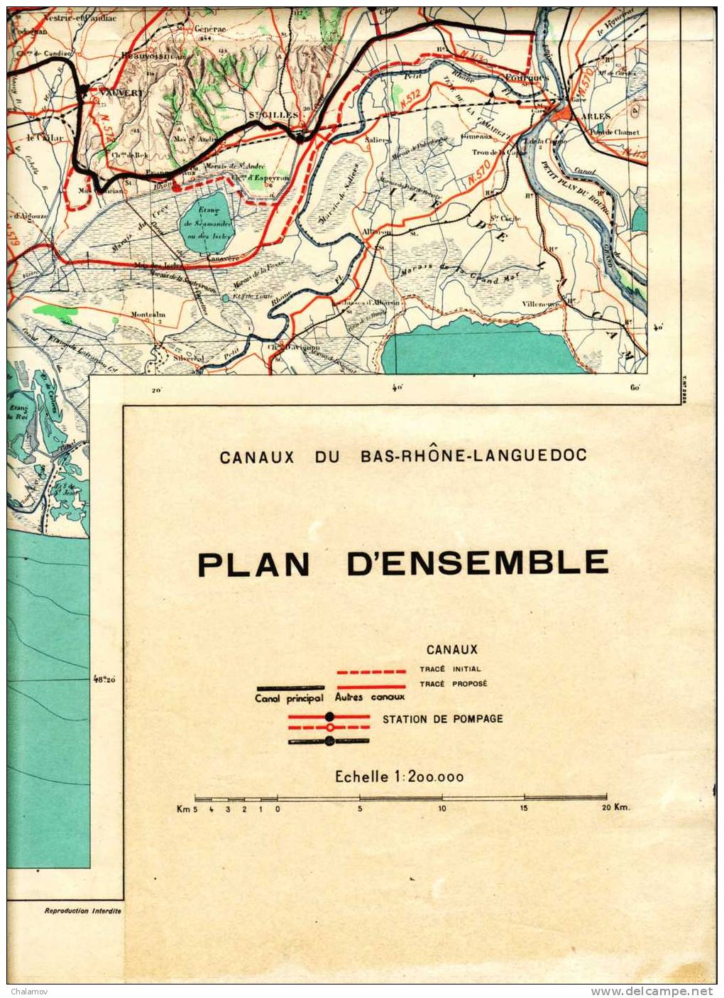 CANAUX du BAS-RHÔNE -- LANGUEDOC , avant-projet , Mémoire Explicatif par ASTIER , FABRE et DEFORGES ( Nîmes 1953 )