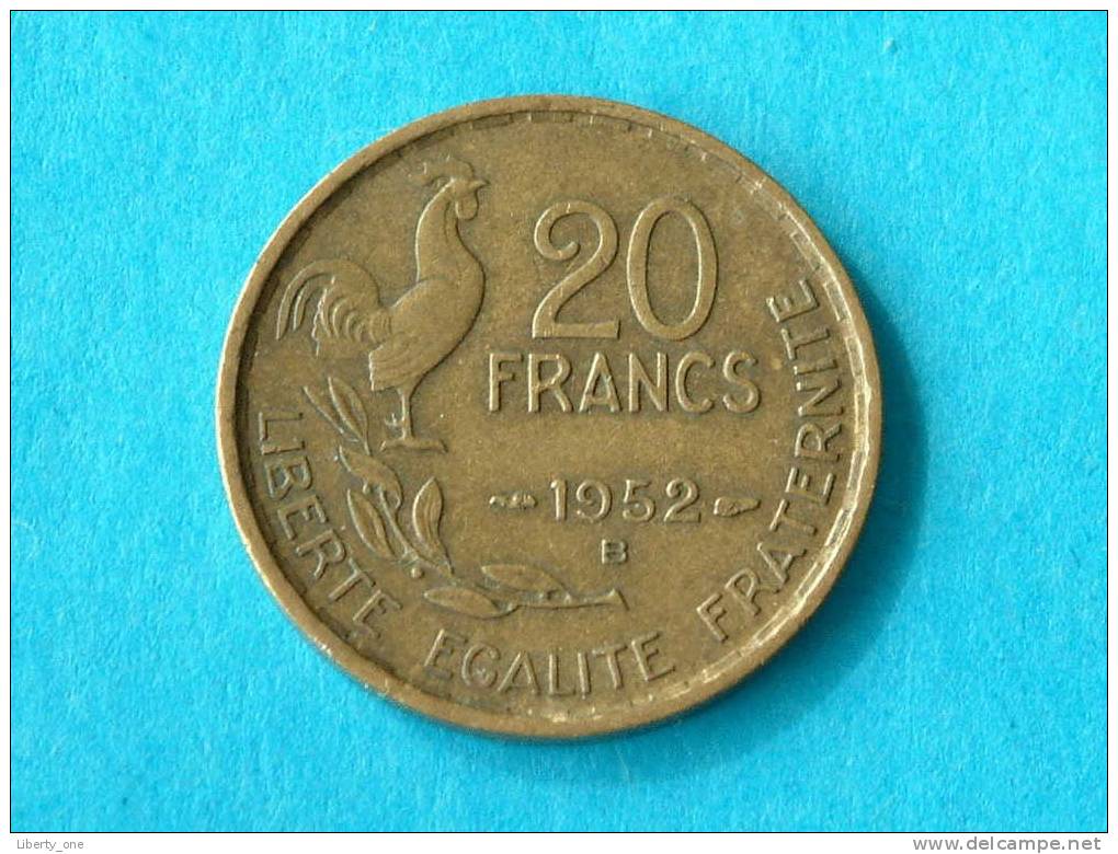 1952 B - 20 FRANCS / KM 917.2 ( For Grade, Please See Photo ) ! - Autres & Non Classés