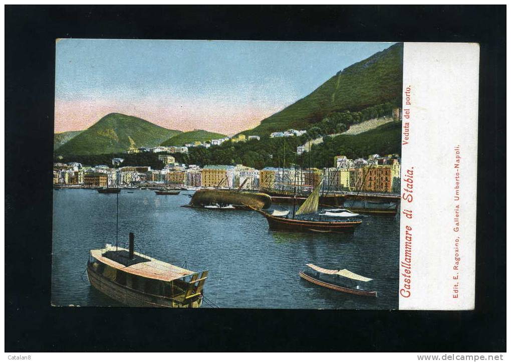 S2633 CARTOLINA ILLUSTRATA NAPOLI CASTELLAMMARE DI STABIA VEDUTA PORTO FP.NV. - Castellammare Di Stabia