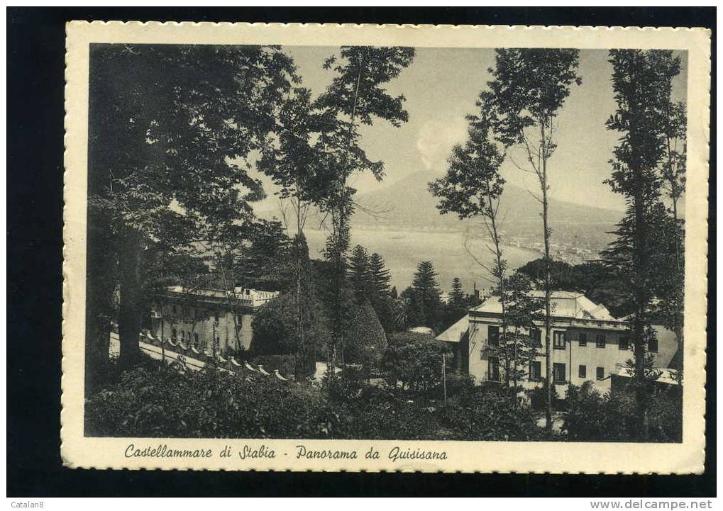 S2634 CARTOLINA ILLUSTRATA NAPOLI CASTELLAMMARE DI STABIA PANORAMA DI QUISISANA FG. V. - Castellammare Di Stabia