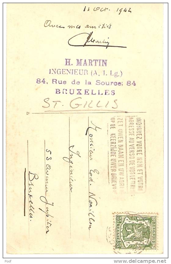 Saint-Gilles : Fotokaart ----privé-uitgave ?---1942 ( Zie Scans ) - St-Gilles - St-Gillis