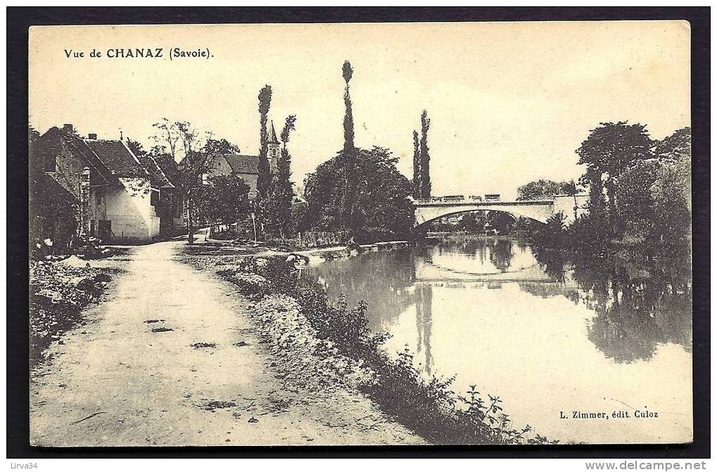 CPA  ANCIENNE- FRANCE- CHANAZ (73)- ENTRÉE DU VILLAGE ET LE PONT DU CANAL EN GROS PLAN- ATTELAGE DESSUS- - Other & Unclassified