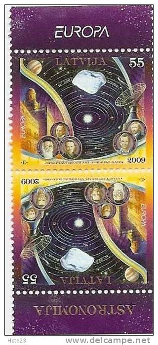 Latvia 2009 Europa - Astronomy  MNH  PAIR  TET A TET - 2009