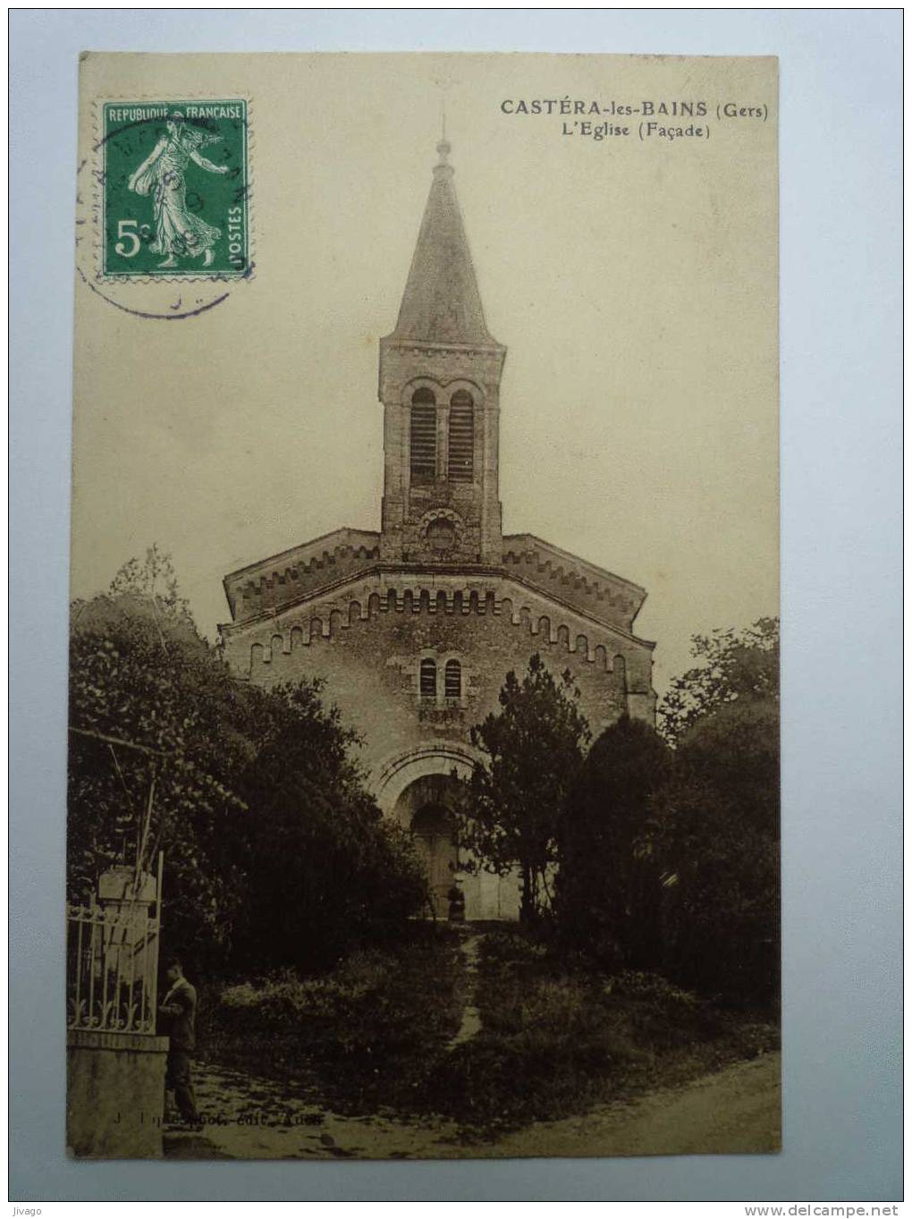 CASTERA-les-BAINS  (Gers)  :  L'EGLISE  (Façade) - Castera