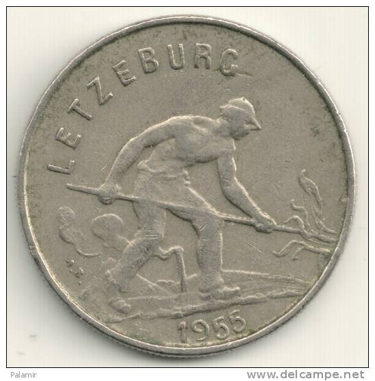 Luxembourg  1 Franc   KM#46.2  1955 - Lussemburgo