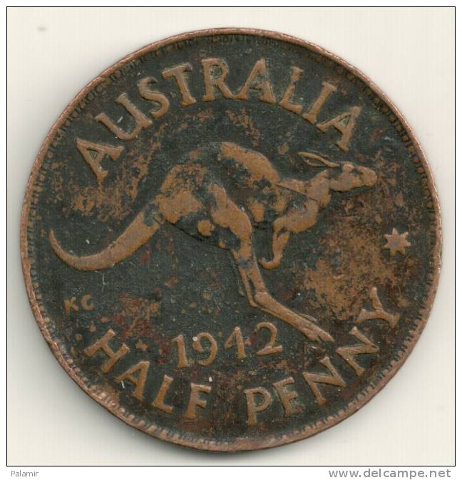 Australia  1/2 Penny    KM#41  1942 (b) - Penny