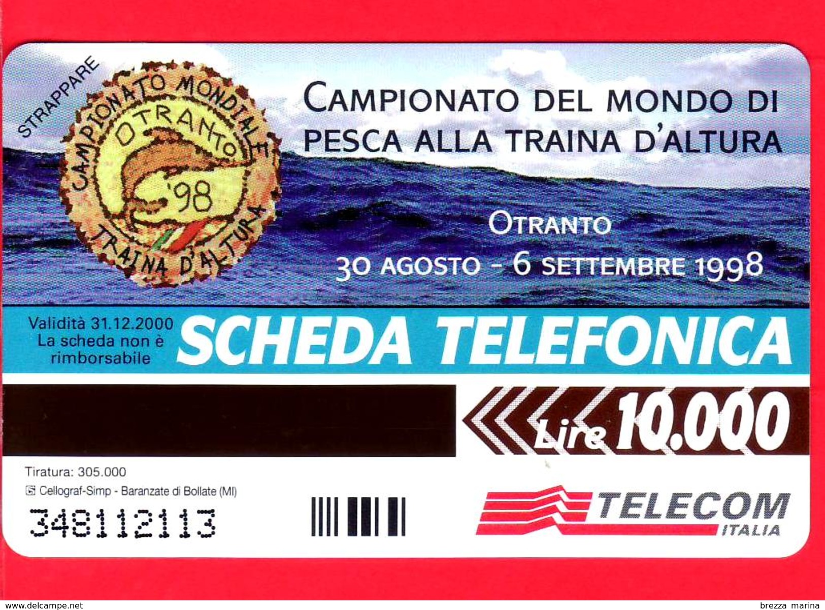 Nuova - MNH - ITALIA - Scheda Telefonica - Telecom - Campionato Di Pesca Alla Traina D'Altura - Golden 868 - Publiques Figurées Ordinaires