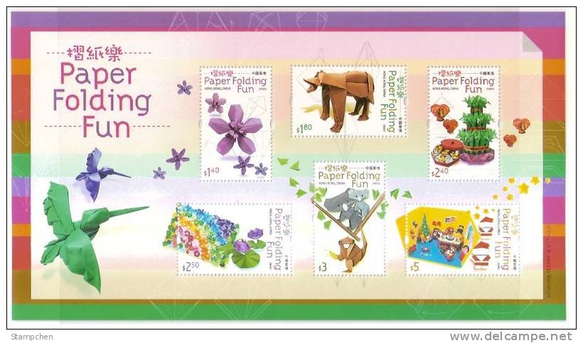 Hong Kong 2008 Children Stamps S/s-Paper Folding Flower Bear New Year Lotus Koala Monkey Banana Christmas - Ours