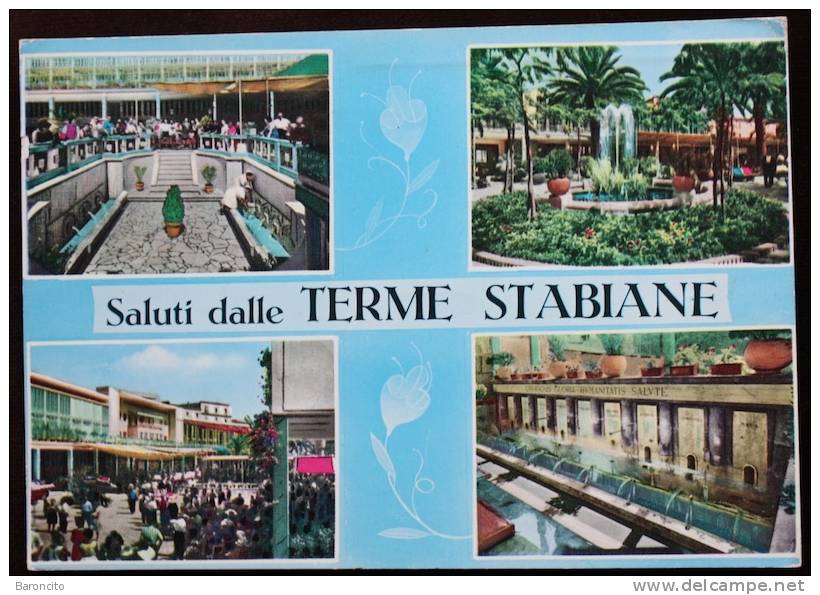 CAMPANIA - CASTELLAMMARE DI STABIA (NA). Cartolina Viaggiata Raffigurante Le Terme Stabiane. 1952 - Castellammare Di Stabia