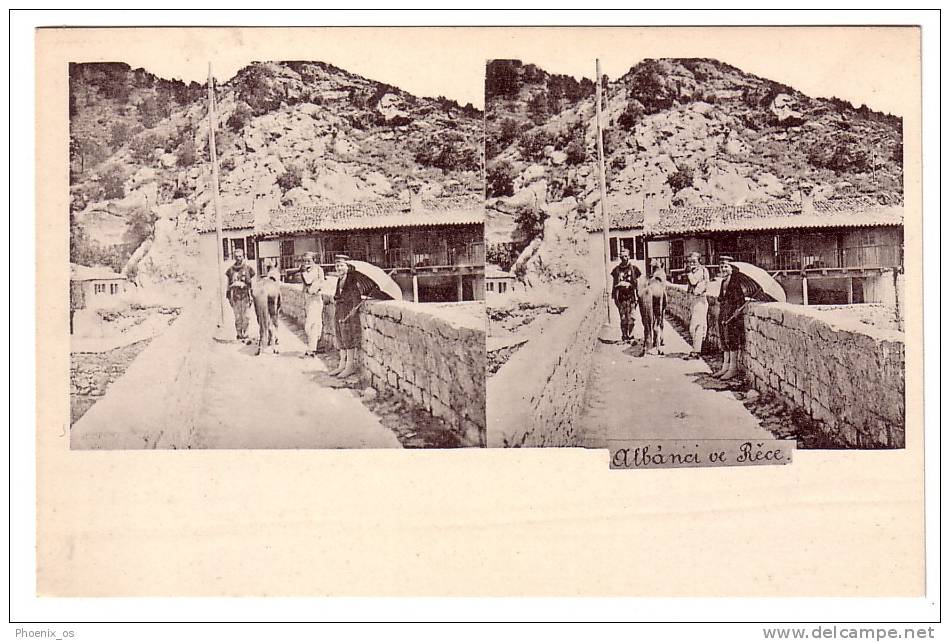 ALBANIA - Albanci Ve Rece, Stereoscope Card - Albania