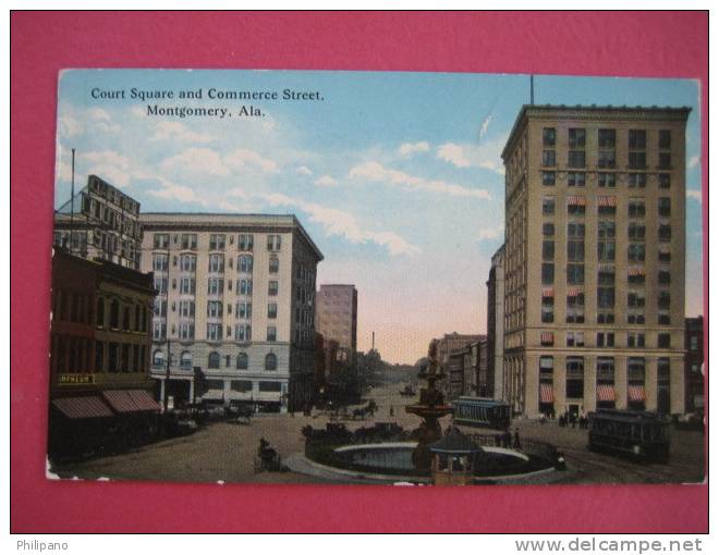 Montgomery Al  --Court Square & Commerce Street  1915 Cancel    --------------------------------ref 149 - Montgomery