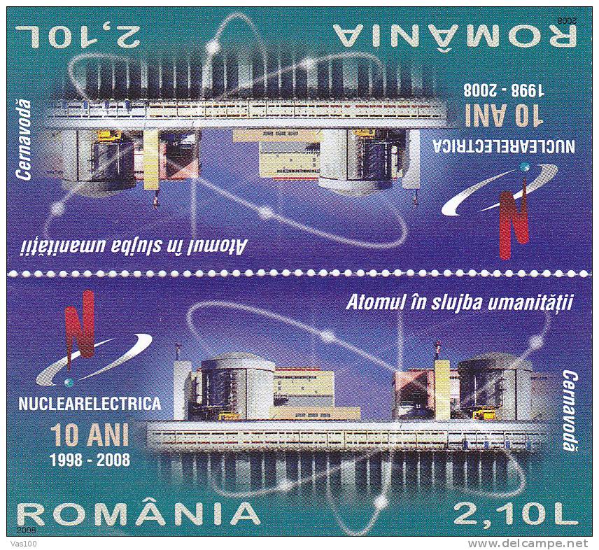 Réacteur Nucléaire, Energie: Tete - Beche  Stamps 2008 MNH  Romania – Nuclear Reactor . Atom Energy Canada. - Atom