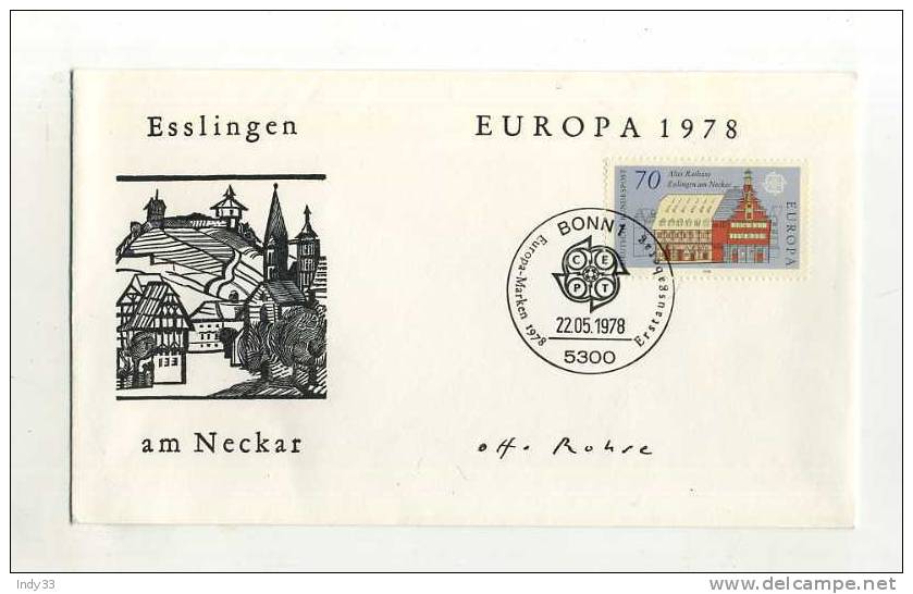 -  ALLEMAGNE . ENVELOPPE EUROPA 1978 - 1978