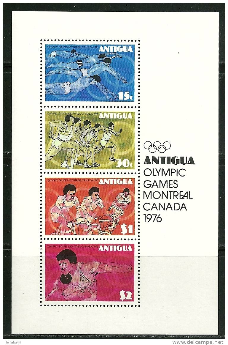 Antigua     "Olympic Games Montreal Canada 1976"       Souvenir Sheet     SC# 437a  MNH** - Verano 1976: Montréal