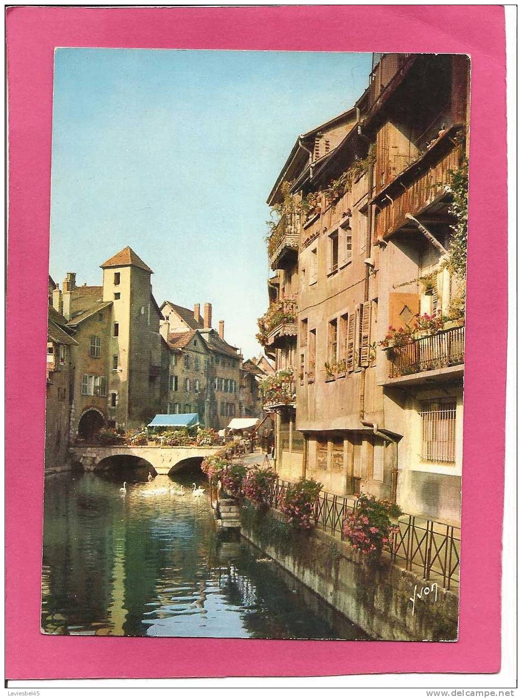 ANNECY . LE CANAL DU THIOU ET LE VIEIL ANNECY   . TIMBRE ANNEE 1966 - Annecy-le-Vieux