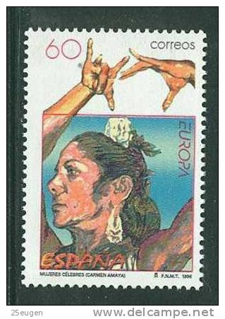 SPAIN  1996 EUROPA CEPT   MNH - 1996