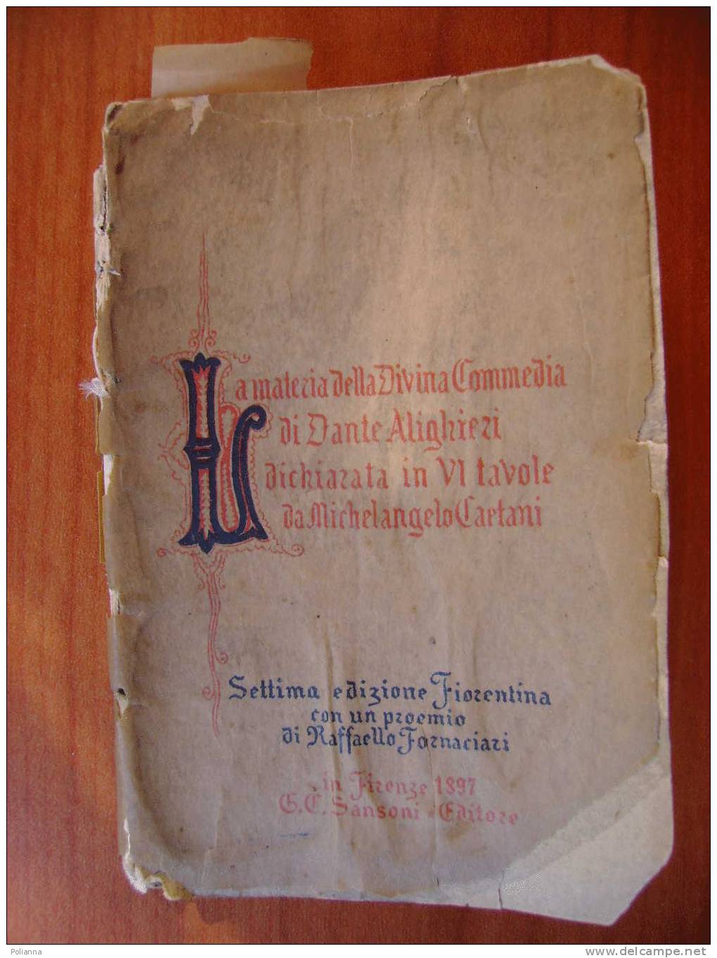 PZ/49 LA MATERIA DELLA DIVINA COMMEDIA Sansoni 1897 Tavole Michelangelo Caetani - Klassiekers