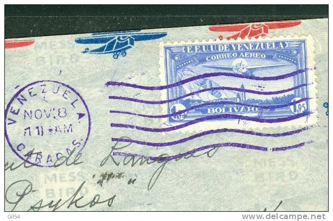 Lettre De Caracas ( Venezuela ) Affranchie Par Avion Pour Paris Novembre 1937   Phi7307 - Venezuela