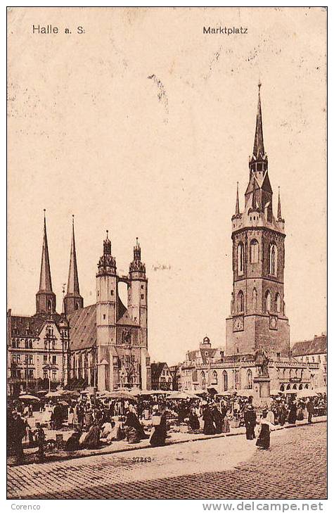 6054   HALLE   A S   Marktplatz    Circulée  1911 - Halle (Saale)